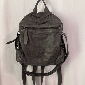 Grey backpack purse